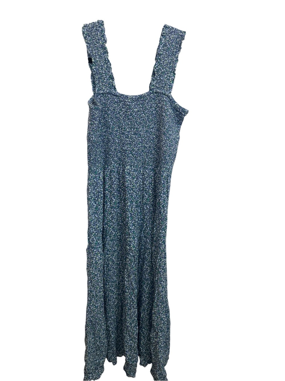 aerie Teal Floral Smocked Midi Dress - Picture 2 of 7
